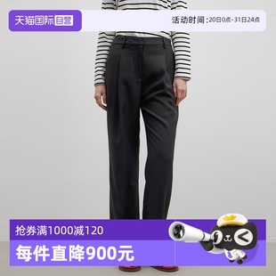 商场同款 Polo 女 简约宽松腿部双褶休闲长裤 自营 Marc