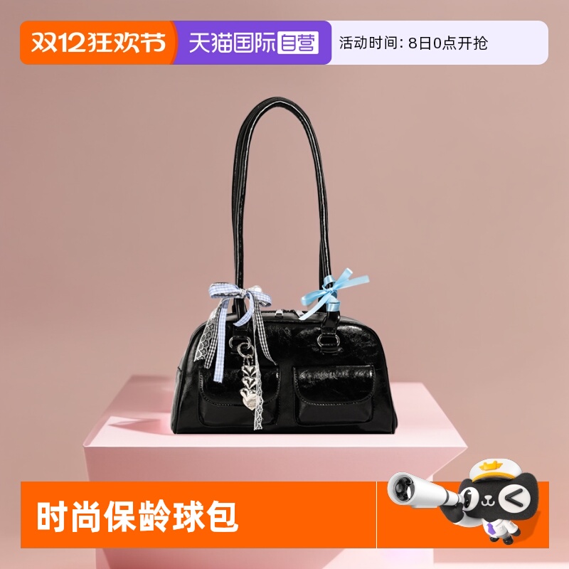 【自营】JANE KLAIN新款时尚复古保龄球包单肩包甜酷百搭包包礼物