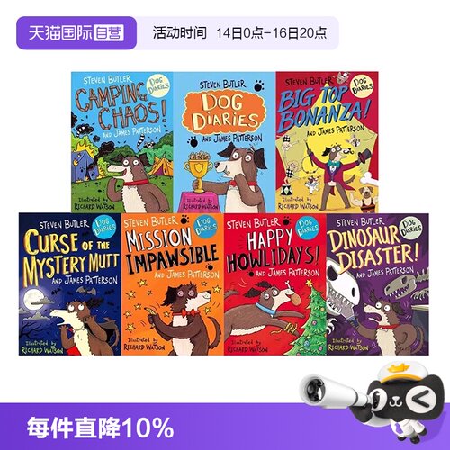 【自营】预售 英文原版 Dog Diaries 7册合售 儿童章节小说书 青少年课外读物 中小学英语阅读提升 James Patterson 詹姆斯帕特森