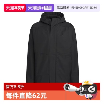 【自营】adidas FW24 男款防泼运动休闲宽松连帽夹克外套 JM9154