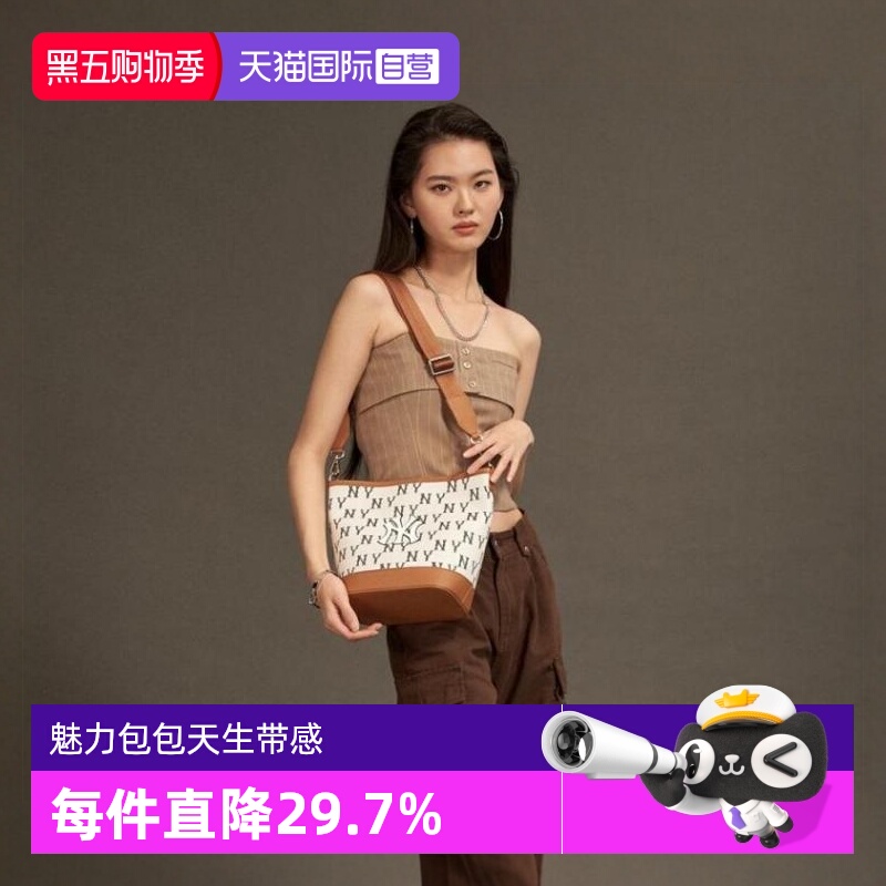 MLB水桶包复古老花挎包