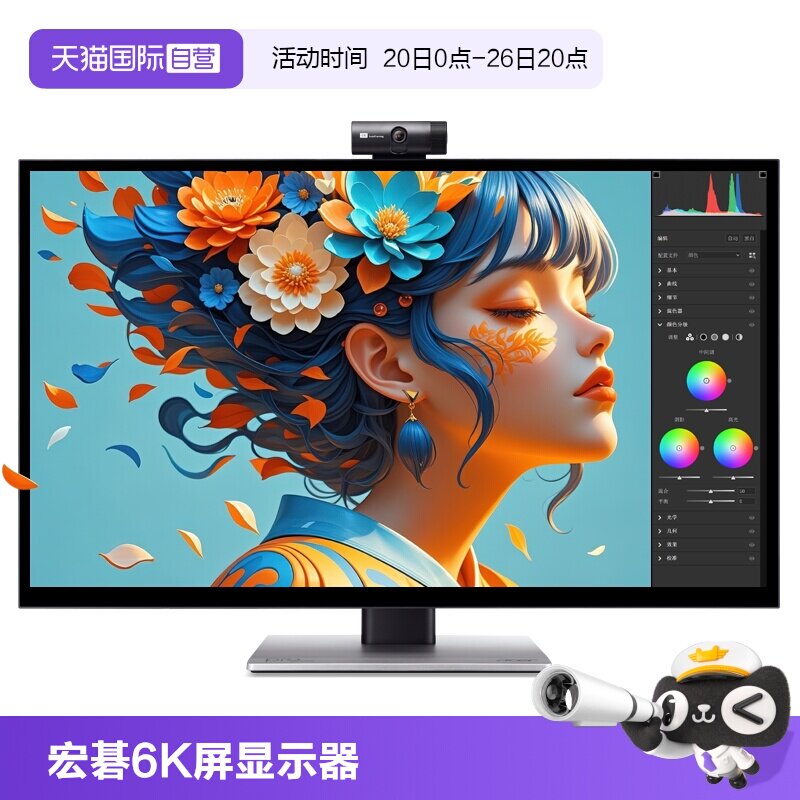 【自营】宏碁PE320QXT 32英寸6K触摸显示器IPS镜面屏HDR600摄像头