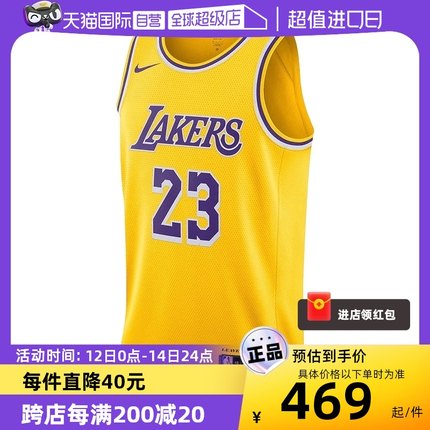 【自营】NIKE耐克23洛杉矶湖人队DRI-FIT NBA男子球衣DN2009-733