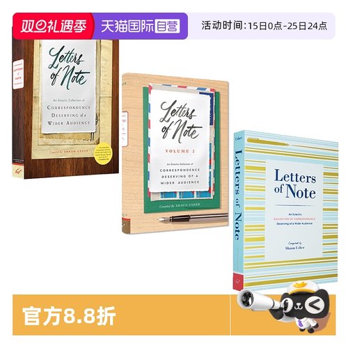 【自营】英文原版 Letters of Note 肖恩亚瑟 字如面/见信如晤 Letters of Note: Volume 2 致已然消逝的书信时光 文学小说