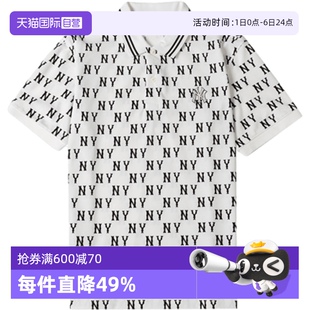 老花运动服半袖 男装 上衣新款 3APQM0443 休闲POLO衫 自营 MLB短袖