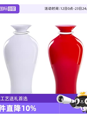 【自营】Dogale Venezia意大利镀银玻璃手工花瓶蓝色桌面花器大号