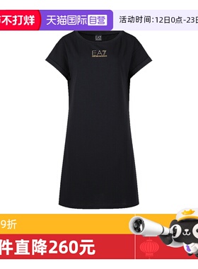 【自营】阿玛尼EA7 女士LOGO标识短袖连衣裙3RTA55 TJDQZ印花长裙