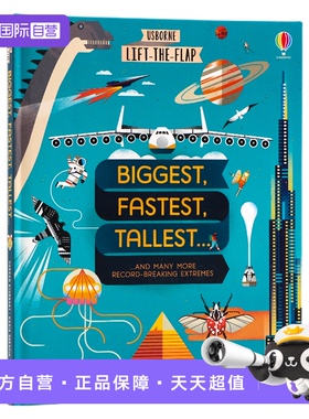 【自营】Usborne尤斯伯恩翻翻学 大快高壮 Lift the Flap Biggest Fastest Tallest 英文原版绘本 大开本精装儿童科普纸板翻翻书