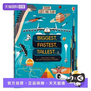 大快高壮 儿童科普纸板翻翻书 大开本精装 Fastest 自营 Usborne尤斯伯恩翻翻学 Tallest the Lift 绘本 Flap 英文原版 Biggest