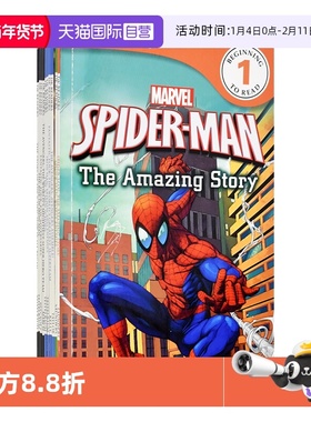 【自营】DK Readers Marvel Spiderman Avengers X-Men Fantastic Four Iron Man Super Hero Enemies 分级读物-漫威套装10册原版