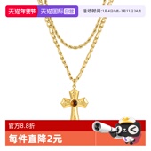 中古风螺纹液态项链双层褶皱十字架吊坠 beauty法式 自营 daisy