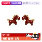 daisy 自营 beauty真金电镀银针滴油小马耳环日常复古耳钉百搭