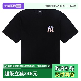 女装 男装 MLB短袖 黑色运动上衣户外休闲服简约透气圆领T恤 自营