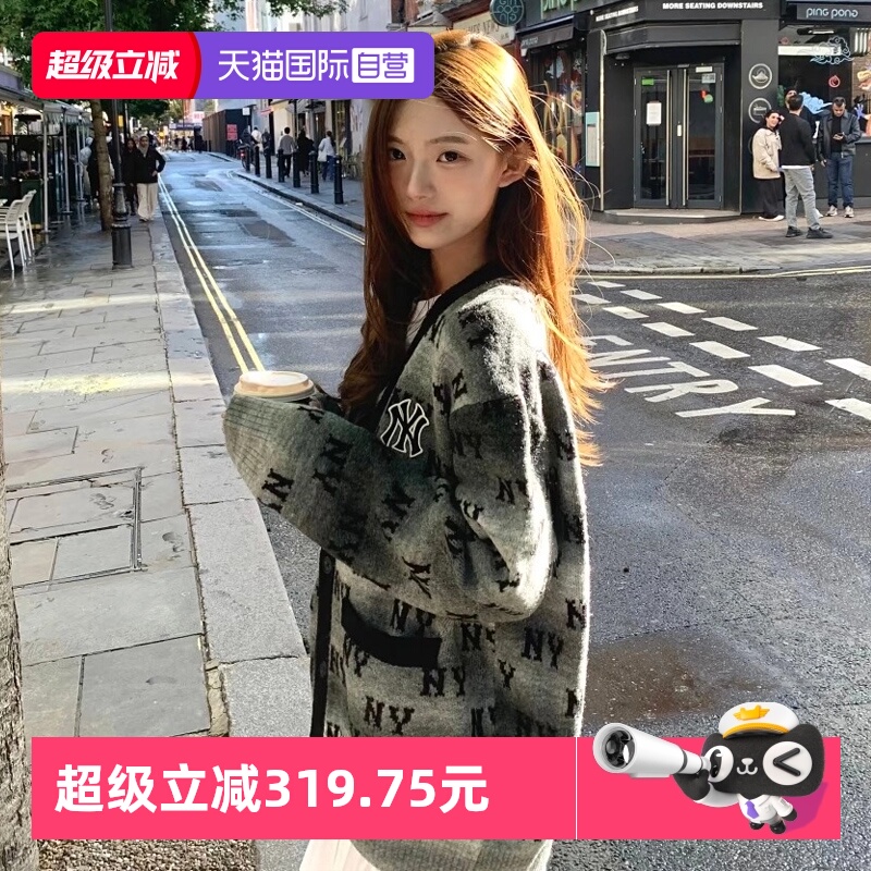 【自营】MLB男女老花针织衫外套夹克休闲户外复古上衣3AKCM0354