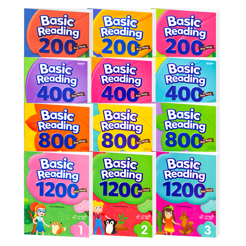 【自营】送app和答案正版Basic Reading 200词 400词 800词 1200词少儿英语教材阅读英语单词积累高频词常见词小学英语核心词汇书