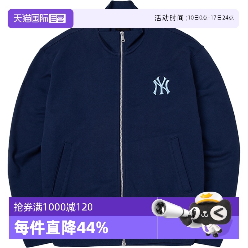 MLB针织夹克情侣复古老花运动服