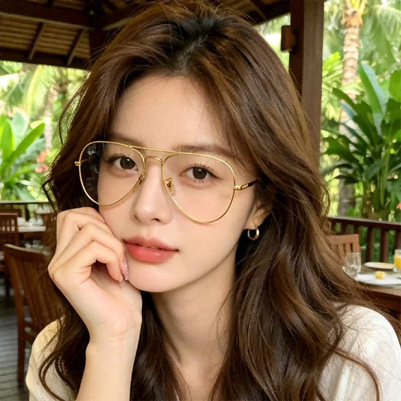 【自营】RayBan雷朋飞行员光学眼镜金属款复古大框男女0RX6489