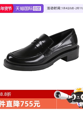 【自营】思缇韦曼女士皮革厚底乐福鞋皮鞋单鞋PALMER BOLD LOAFER