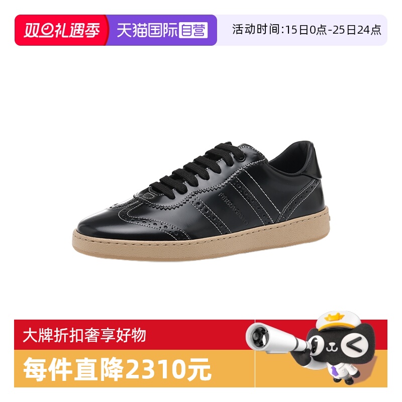 【自营】FERRAGAMO/菲拉格慕男士24秋冬漆皮牛皮革休闲皮鞋板鞋