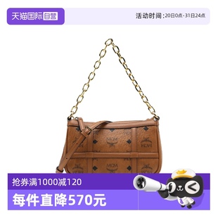 logo满印花女士百搭单肩斜挎背提包链条包 自营 MCM25ss新品