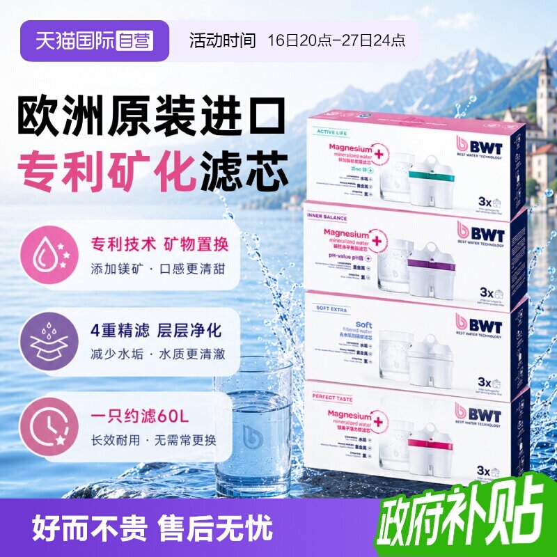 置换添加镁离子净水壶滤芯BWT