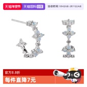 daisy 自营 beauty蓝色锆石耳钉铜镀18K真金镶镐钻花朵耳环女