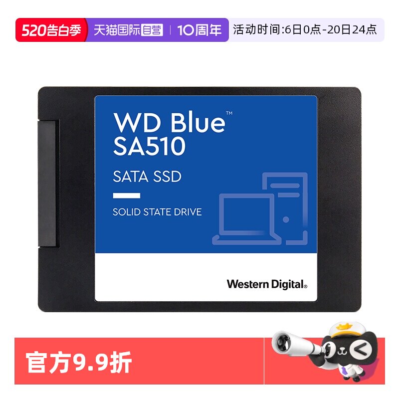 【自营】西数SA510固态硬盘1T闪迪500G固态盘SA510 2.5英寸SATA