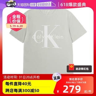 自营 Calvin Klein T恤休闲百搭上衣 凯文克莱经典 印花圆领短袖