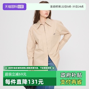 Bari 简约通勤风 卡其色拉链装 女 Petit 饰宽松衬衫 春夏 自营