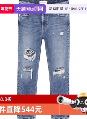 【自营】CALVIN KLEIN/凯文克莱男士混纺破洞牛仔裤J30J3214361A4