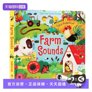绘本聆听农场 低幼启蒙认知纸板书 农场发声书 book 农场里面谁在吵 Sounds Usborne Farm 各种声音 英文原版 自营