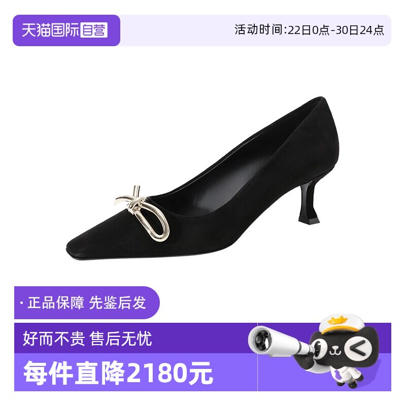 菲拉格慕方头浅口高跟鞋单鞋