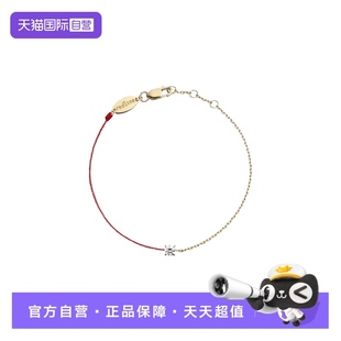 巴黎红绳圆形钻石黄金钻半绳手链—429 redlineredline 自营