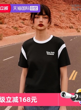 【自营】MLBT恤女装短款半袖新款运动圆领上衣休闲短袖3FTSV0343