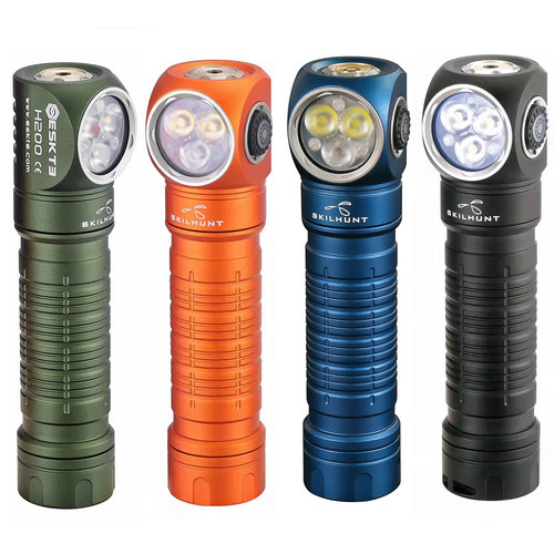 思凯特H200 1800流明强光+红光侧发光拐角灯手电筒/头灯SKILHUNT