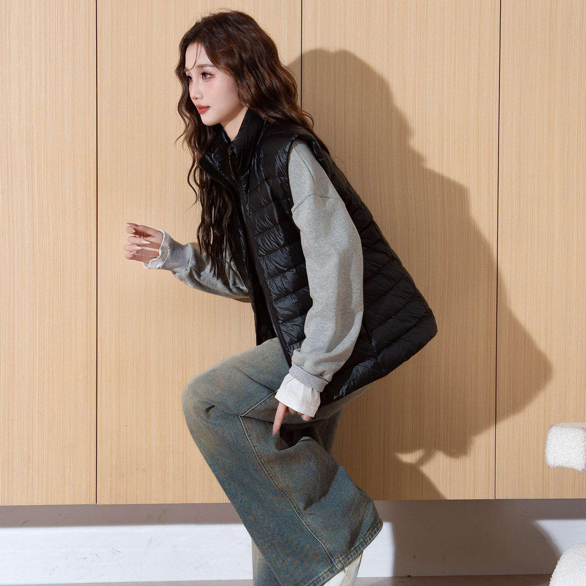 唐狮正品冬季女短款轻薄时尚外穿打底立领坎肩羽绒服马甲背心韩系