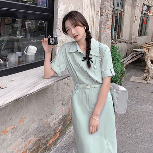 夏装工装连衣裙女装2026新款今年流行爆款春装小个子时尚收腰休闲