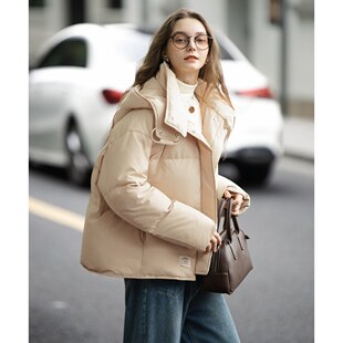 唐狮2026年秋冬款羽绒服女士女款外套女连帽短款羽绒服高级感减龄