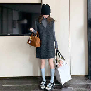 毛呢无袖连衣裙配毛衣两件套春装女2026年新款轻奢高级感连衣裙02