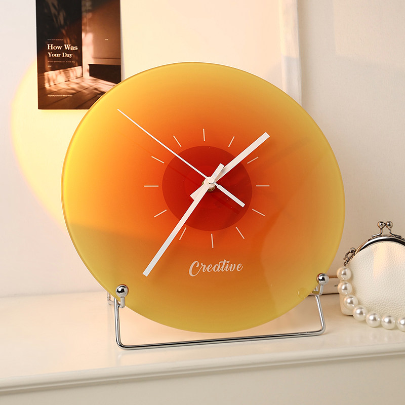 贝汉美玻璃北欧玄关落日钟