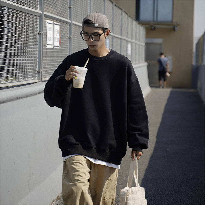 男士长袖t恤潮流宽松潮牌ins小衫2023年新款体恤春秋季上衣服卫衣
