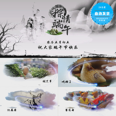 【会声会影X6X7X8X9模板】端午节|水墨中国风端午节开场视频