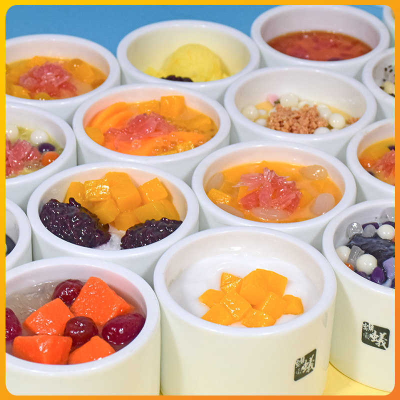 定做仿真酸奶水果捞模型假香蕉草莓椰蓉块仿制千层杯甜品食物