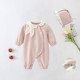 婴儿衣服秋冬装 薄绒连体衣女宝宝满月百天超萌公主爬服秋季 外出服