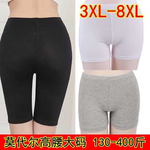 莫代尔高腰超肥大码 女400 200斤300防走光安全裤 胖M三分五分打底裤