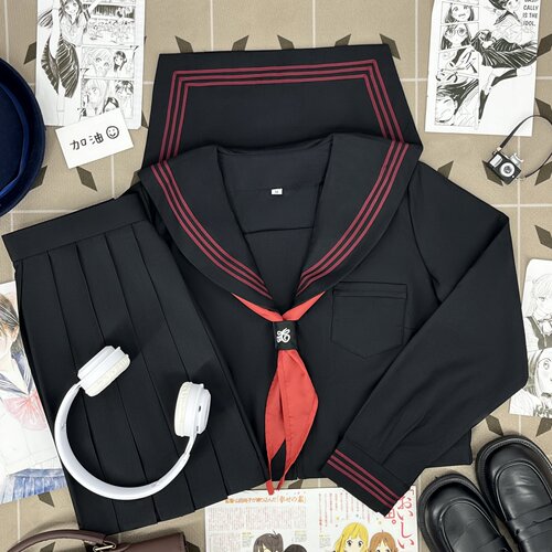 樱奈家原创JK制服赤三本水手服