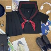 樱奈家基础款 赤三本水手服日系原创暗黑风JK制服学院风百褶裙套装
