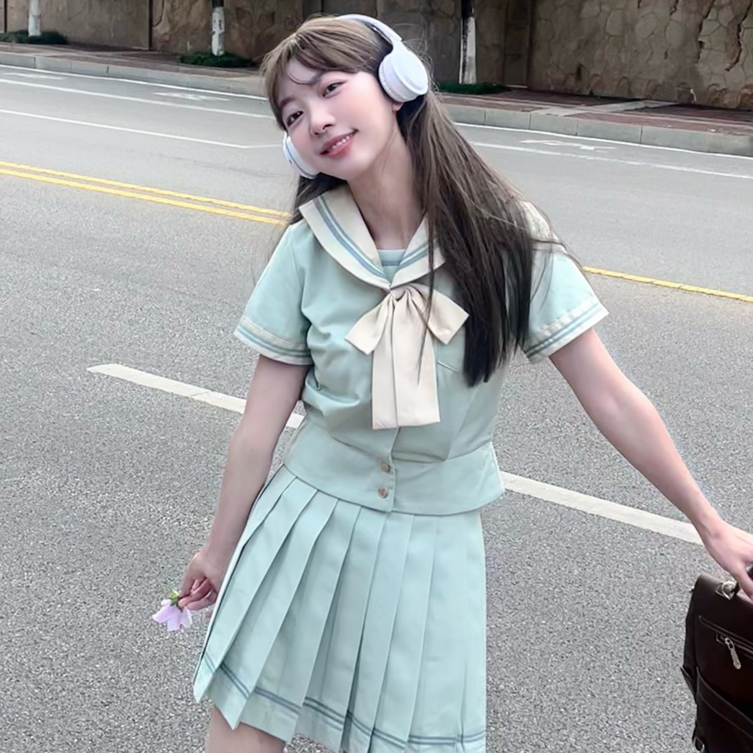 樱奈家原创薄荷绿水手服时夏套装日系学院风JK制服甜妹班服毕业服