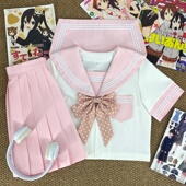 樱奈家原创粉领白三本水手服日系甜美粉白JK制服软妹感百褶裙套装