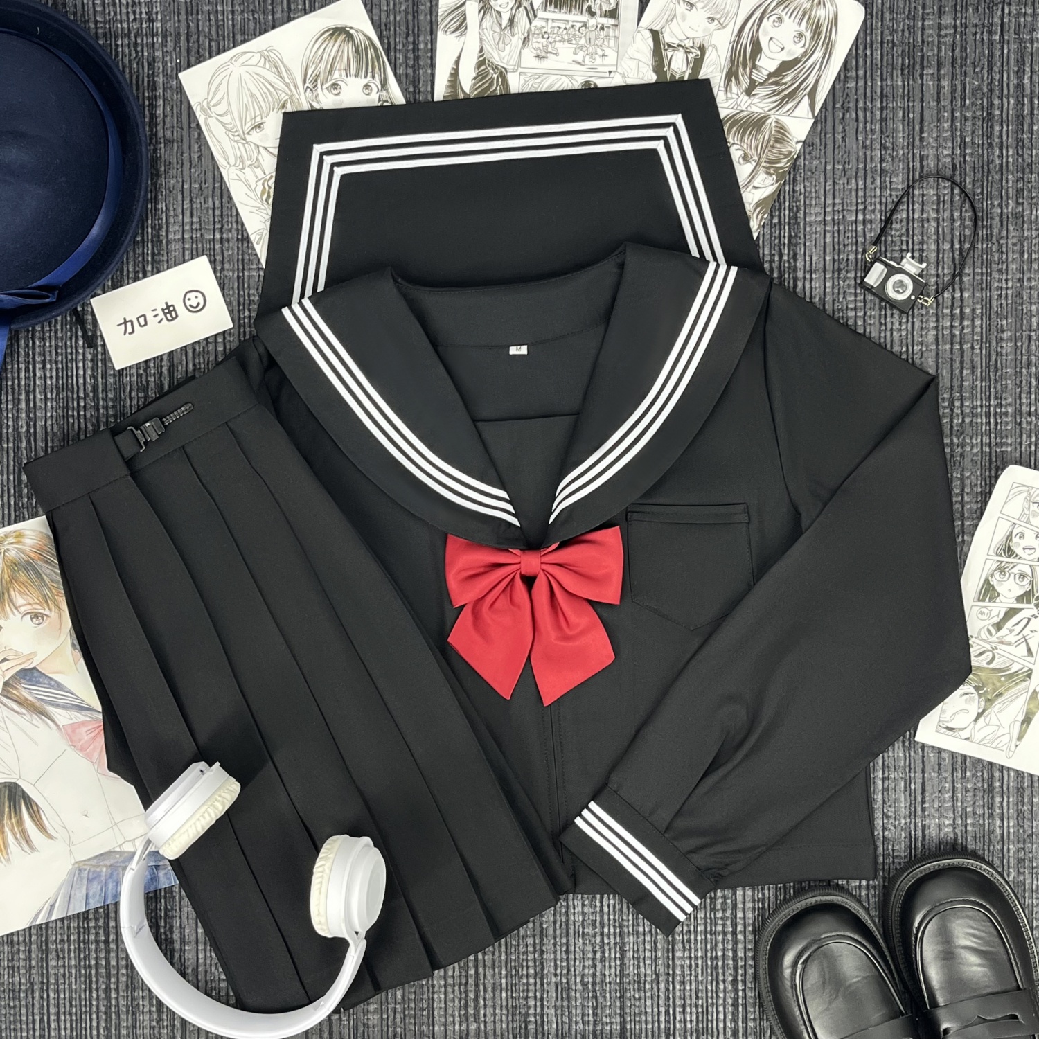 樱奈家原创JK制服黑三本水手服